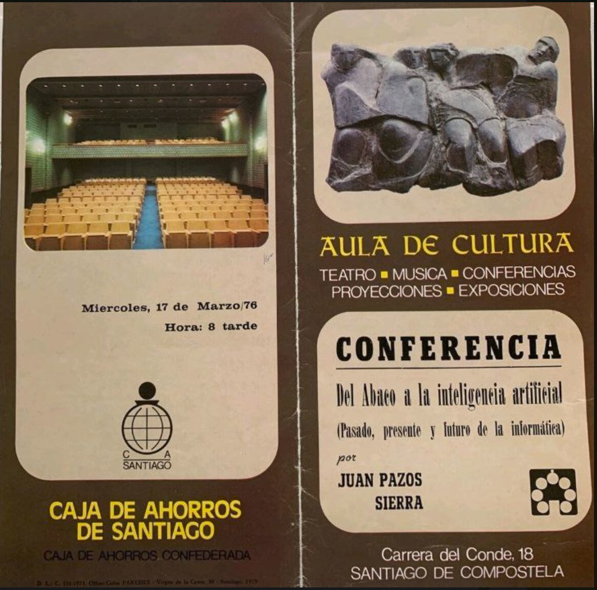 Grupo Informática Biomédica (@gib_upm_fi) on Twitter photo Historia en <a href="/La_UPM/">Universidad Politécnica de Madrid</a>. ¿Cuándo se inició la IA en España? Conferencia del año 1976 "Del ábaco a la Inteligencia Artificial". En 1977 se aprueba el primer plan de estudios de la <a href="/informaticaupm/">ETSI Informáticos</a> de Madrid #SomosUPM Historia en <a href="/La_UPM/">Universidad Politécnica de Madrid</a>. ¿Cuándo se inició la IA en España? Conferencia del año 1976 "Del ábaco a la Inteligencia Artificial". En 1977 se aprueba el primer plan de estudios de la <a href="/informaticaupm/">ETSI Informáticos</a> de Madrid #SomosUPM