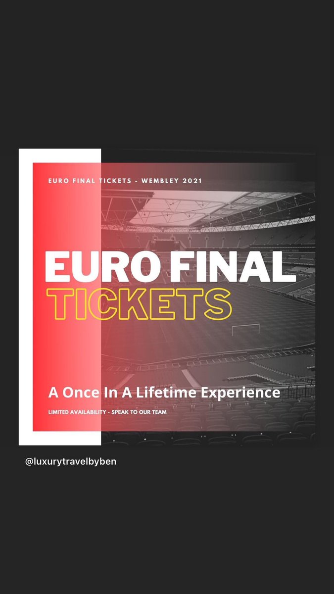 It’s coming home! If you want to see the game in person, hit me up! #Euros2021 #ItsComingHome #bookwithbenny