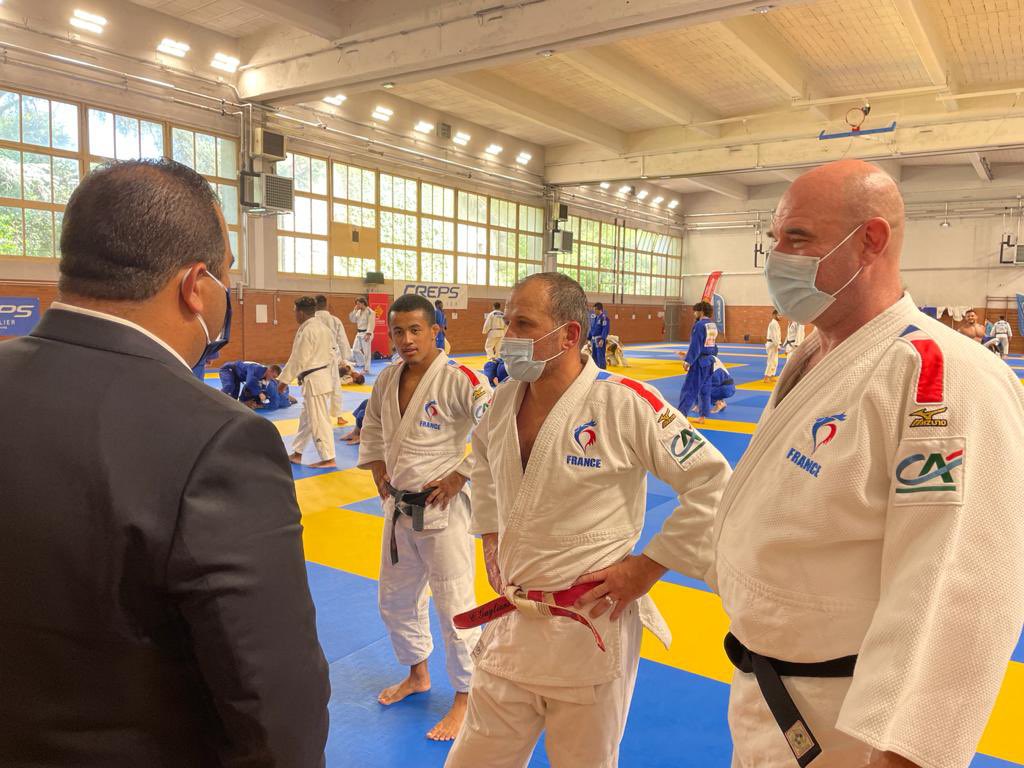 Hier j’étais au Creps de Montpellier, pour accueillir le dernier stage de préparation de l’équipe de France masculine de Judo avec nos 75 judokas dont nos 6 qualifiés olympiques pour Tokyo avec <a href="/teddyriner/">Teddy Riner</a>  <a href="/AlexIddir/">iddir alexandre</a> <a href="/AxelClerget/">Axel CLERGET</a> Guillaume CHÊNE, <a href="/kilian_leblouch/">Le Blouch Kilian</a> &amp; Luka MKHEIDZE