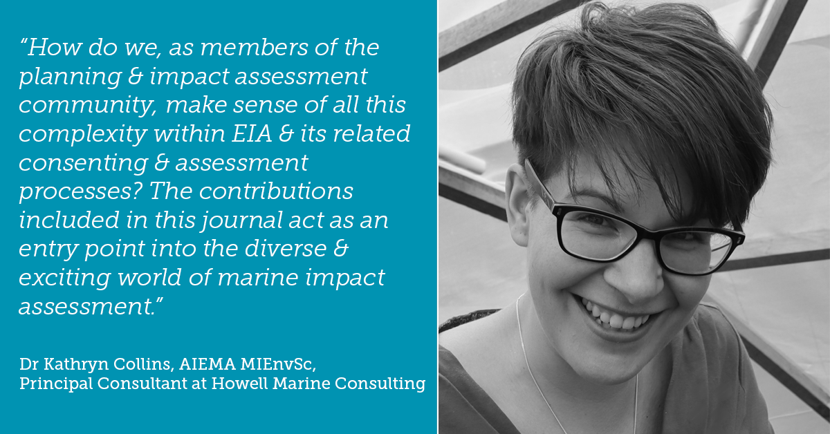 ISEPglobal's tweet photo. Dr. Kathryn Collins AIEMA @HowellMarineCo & Guest Editor of V10 of the IEMA IA Outlook Journal discusses the assessment & consenting of #marinedevelopment & how it can be applied by #environment & #sustainability professionals in her blog: https://t.co/y7CcsIvvkf https://t.co/KbaSEnCaNw