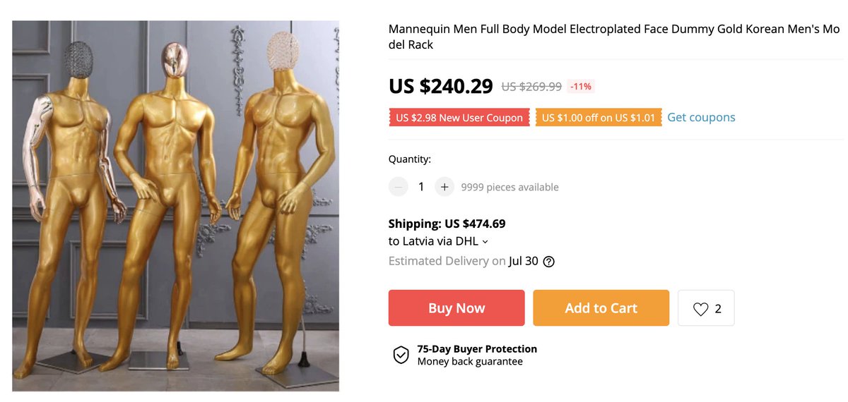Knoks's tweet photo. Atradu Aliexpress deputāta Dombravas aizvietotāju par nieka 240 USD. Ņemot vērā, ka Dombrava gadā izmaksā 42444 eiro, tad ietaupījums būtu milzīgs. Saturs nemainās, bet vizuāli estētiskāks variants. https://t.co/A9Nkqmw1Md
