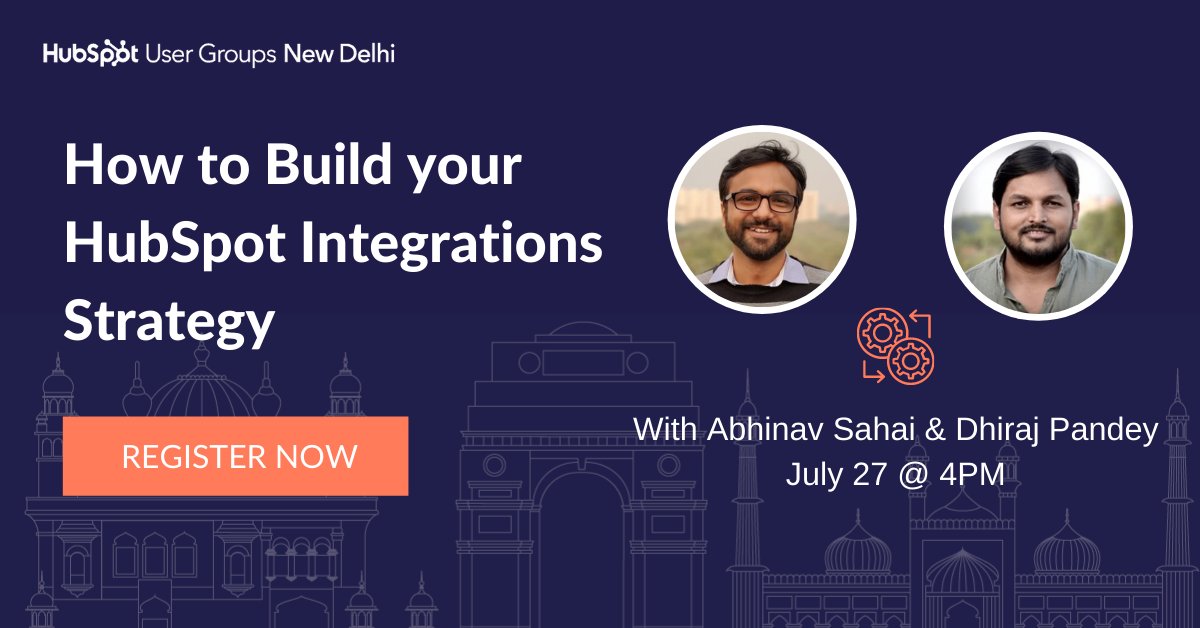 hugdelhi's tweet photo. We are back with our next virtual #HUG event on July 27 at 4 PM. This time our speakers @AbhinavSahai and @dhirajpandey are coming together to take an insightful session on how to build a #HubSpotIntegrations strategy for your business.

Join us! https://t.co/djwqfvEC16 https://t.co/eALS1tqGWD