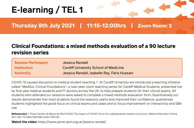 JLRandall_uk's tweet photo. Enjoyed being part of the panel discussing technology in medical education this morning at #ASME2021! Key takeaway: with covid restrictions easing, be more strategic about what you offer online rather than just providing everything covid forced to move there @asmeofficial https://t.co/x4YB0rv1VP