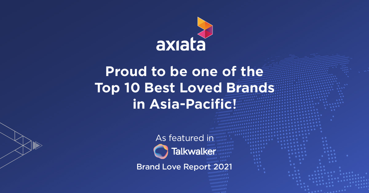 Axiata has been named among the top 10 best loved brands in Asia-Pacific!

The listing was published by global social listening company Talkwalker and we’re proud to be recognised and excited to continue building the love with our customers!

#AdvancingAsia #ThisIsAxiata