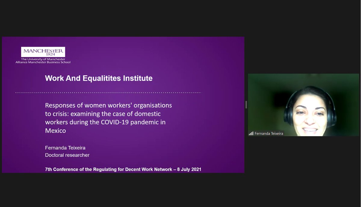ILO Research (@ilo_research) on Twitter photo ๐๐ฒ๐ฟ๐ป๐ฎ๐ป๐ฑ๐ฎ ๐ง๐ฒ๐ถ๐
๐ฒ๐ถ๐ฟ๐ฎ at the #RDW2021 Young Scholars session 2 today presented a paper that explored the responses of workersโ organizations to the #COVID19 crisis with regard to domestic workers in #Mexico. 
#domesticwork #tradeunions ๐๐ฒ๐ฟ๐ป๐ฎ๐ป๐ฑ๐ฎ ๐ง๐ฒ๐ถ๐
๐ฒ๐ถ๐ฟ๐ฎ at the #RDW2021 Young Scholars session 2 today presented a paper that explored the responses of workersโ organizations to the #COVID19 crisis with regard to domestic workers in #Mexico. 
#domesticwork #tradeunions