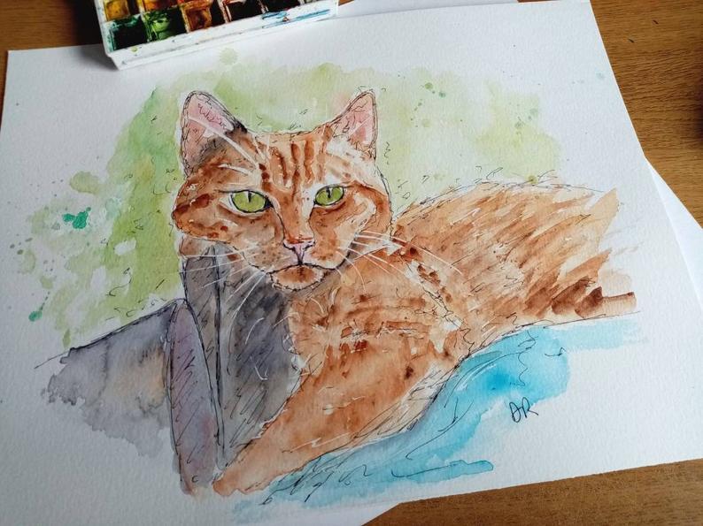 I'd really love this #originalwatercolour to go to a good home. Why not make me an offer :) #gingercats #CatsOfTwitter  ebay.co.uk/itm/1148829842…
