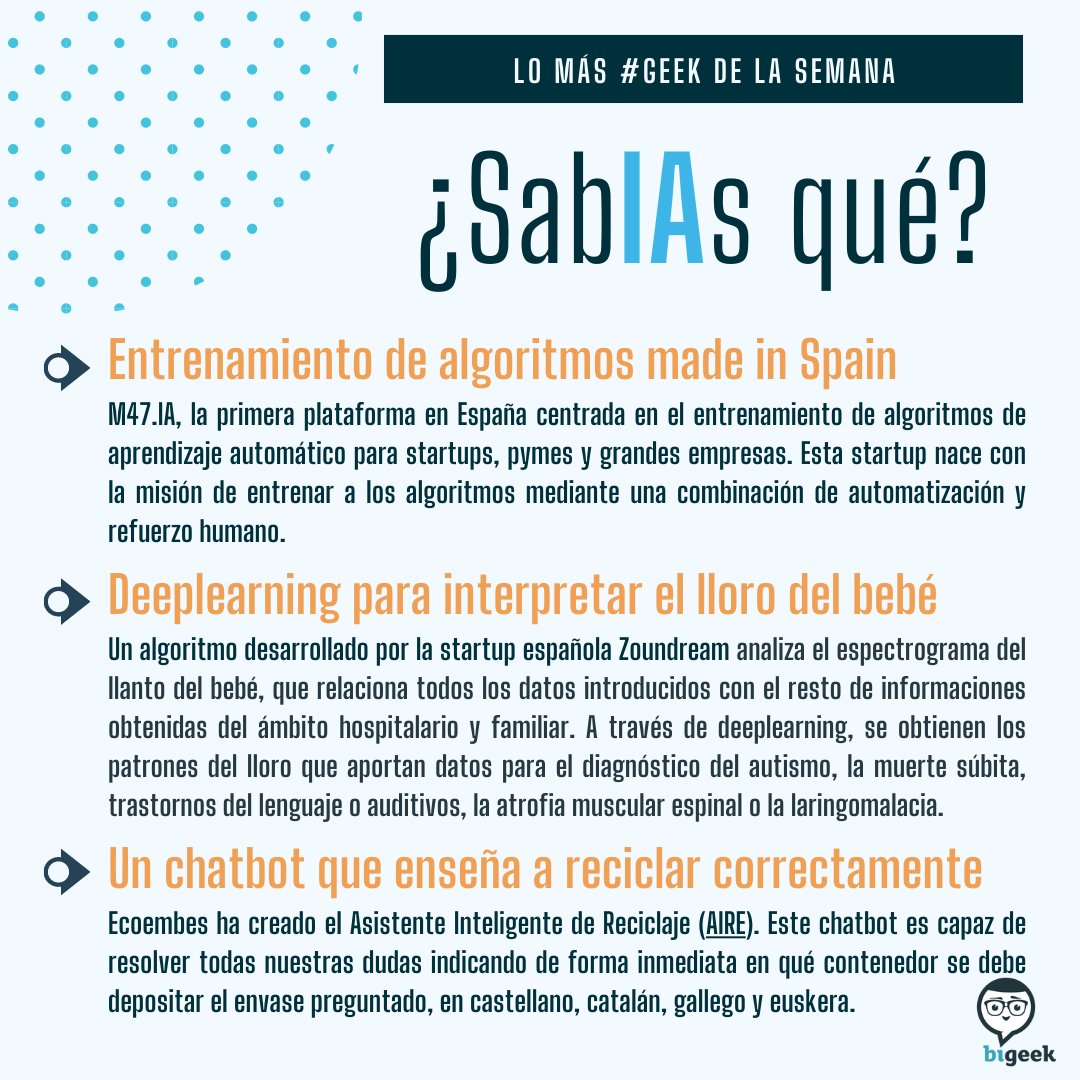 💡El entrenamiento de #algoritmos de #IA se ha convertido en imprescindible para impulsar el crecimiento de esta #tecnología. ¿#sabiasque España ya cuenta con la primera plataforma de entrenamiento que persigue democratizar el acceso de #empresas a #datos de calidad?