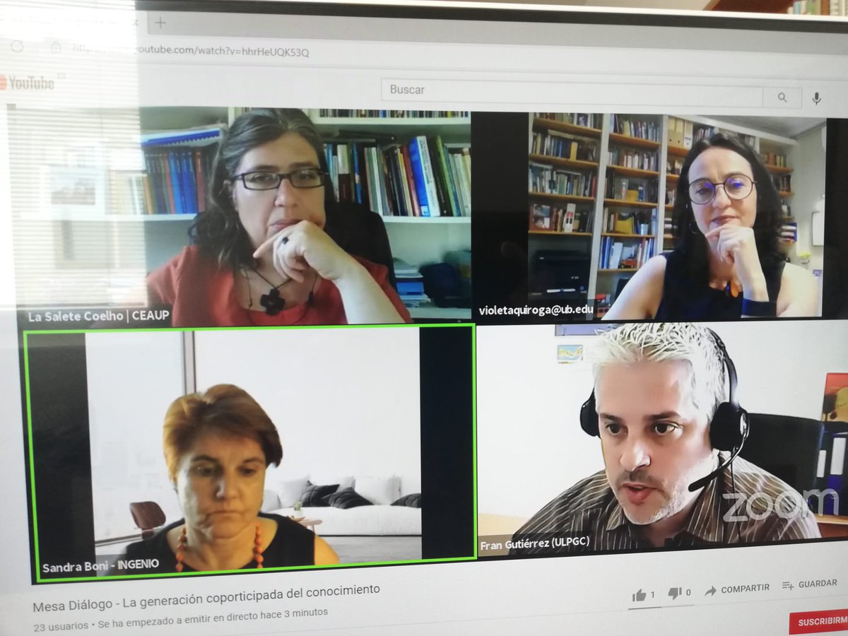 SandraBoni4's tweet photo. Metodologías participativas, actores sociales en espacios de decisión, distintas formas de comunicar; prácticas de resistencia para valorizar el #conocimiento #compartido dialogo con Violeta Quiroga La Salete Coelho @SinergiasED en  @ApSU10_Canarias  #aprendizajeservicio https://t.co/pPIKZrHPMD