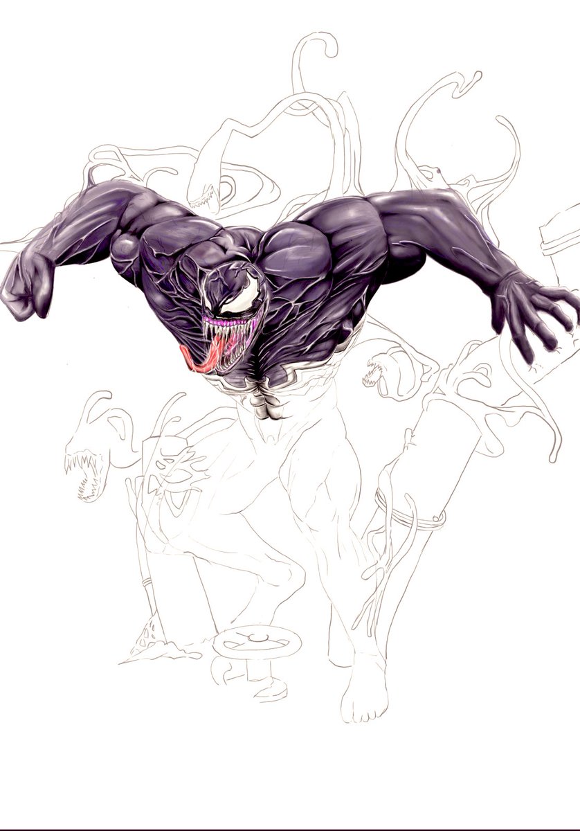 Nのひと 自作の絵画をやっと額縁に入れて家に飾った 絵があるとなんか部屋の雰囲気も変わっていい 一級終わったらさっさとヴェノムを完成させないとな