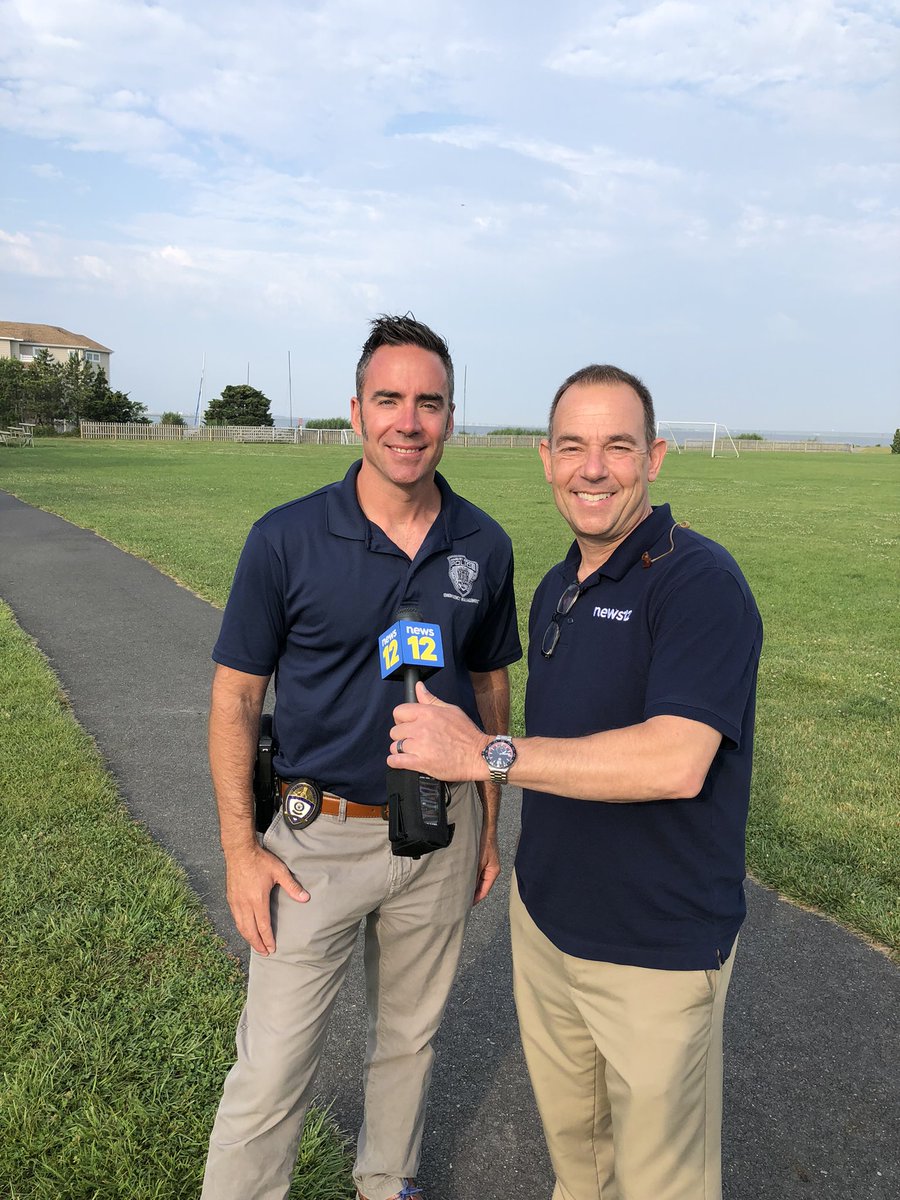 HCPolice's tweet image. A tropical storm warning has been issued for our area. @ChiefBurnaford speaks w/ @News12NJ @TonyCaputo about taking the proper precautions ahead of tonight’s weather. Continue to monitor your local weather outlets! #lbi #tropicalstormelsa