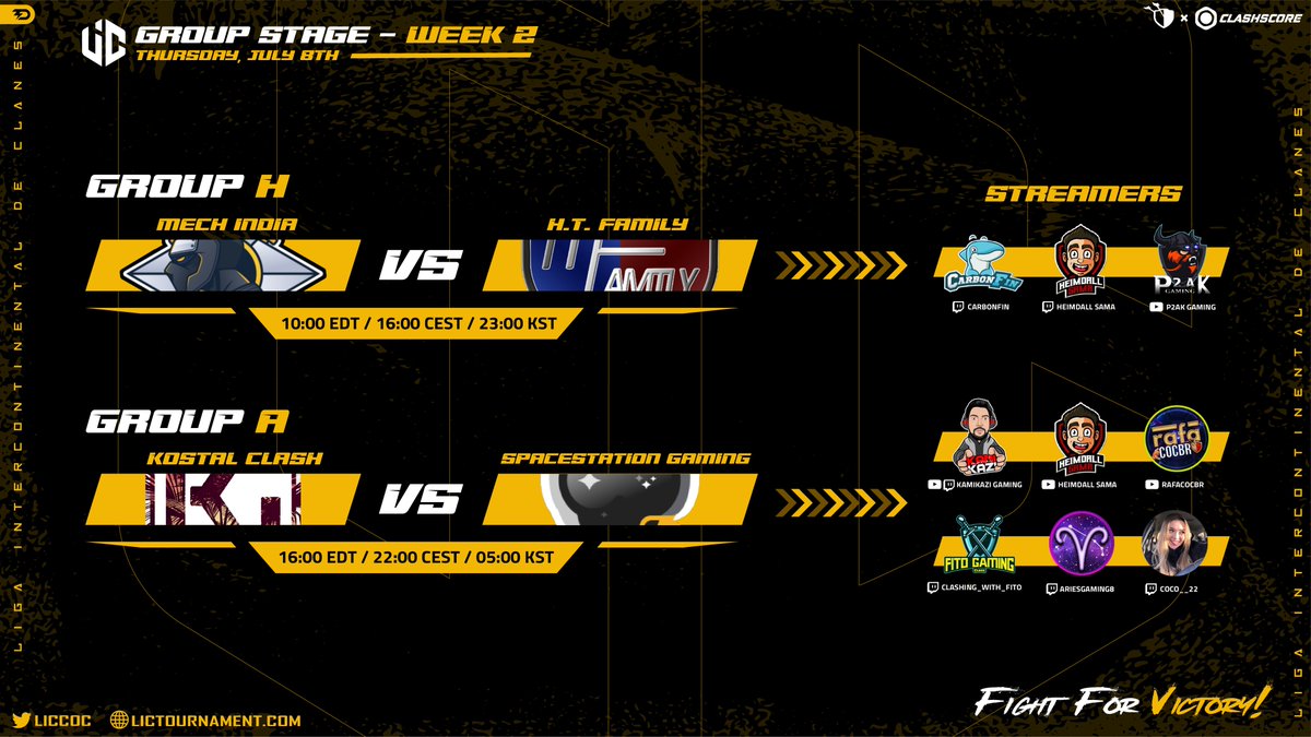 LIC (@liccoc) on Twitter photo ๐ WEEK 2 - GROUP STAGE ๐
๐ช๐ฆ Seguimos con estas 2 guerras de la Semana 2 ๐คฉ๐ฅณ No olvides seguirlas en directo a travรฉs de nuestros Streamers ๐๐ค
๐ฌ๐ง We continue with these 2 wars of Week 2 ๐คฉ๐ฅณ Don't forget to follow them live through our Streamers ๐๐ค
#FightForVictory ๐ช๐ฅ ๐ WEEK 2 - GROUP STAGE ๐
๐ช๐ฆ Seguimos con estas 2 guerras de la Semana 2 ๐คฉ๐ฅณ No olvides seguirlas en directo a travรฉs de nuestros Streamers ๐๐ค
๐ฌ๐ง We continue with these 2 wars of Week 2 ๐คฉ๐ฅณ Don't forget to follow them live through our Streamers ๐๐ค
#FightForVictory ๐ช๐ฅ