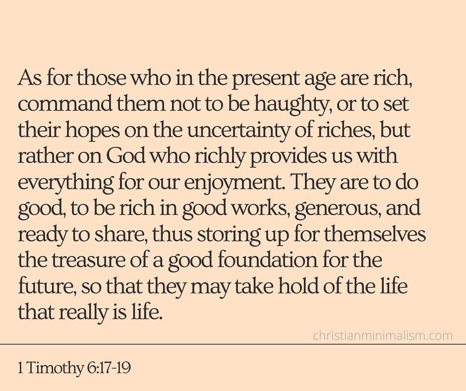 JesusMinimalism's tweet photo. Let’s take hold of the life that really is life! #christianminimalism #minimalism #bible #bibleverse #lifesimple https://t.co/eKiAVwNqnr