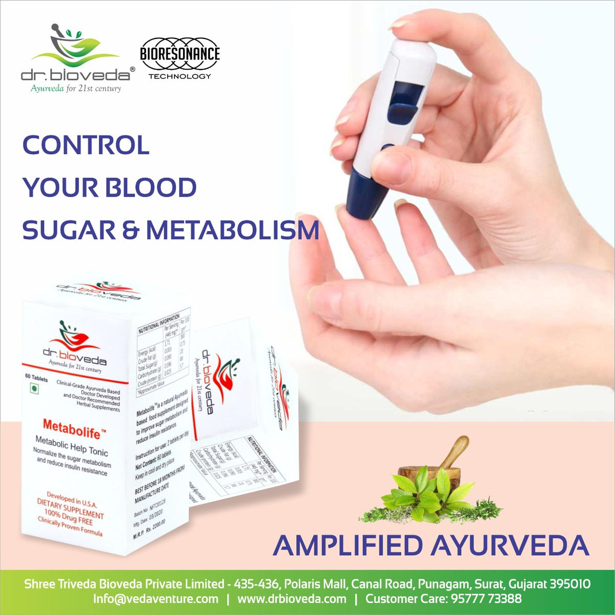 DrBioVeda's tweet photo. Prevention is better than cure.
Try Metabolife to control your blood sugar.
To more details contact our customer support no 9577773388 or mail us at info@vedaventure.com
#drbiovedafor21stcentury #drbioveda #ayurveda #metabolism #diabetes #bloodsugar#www.drbioveda.com https://t.co/BsNR4DbO6q