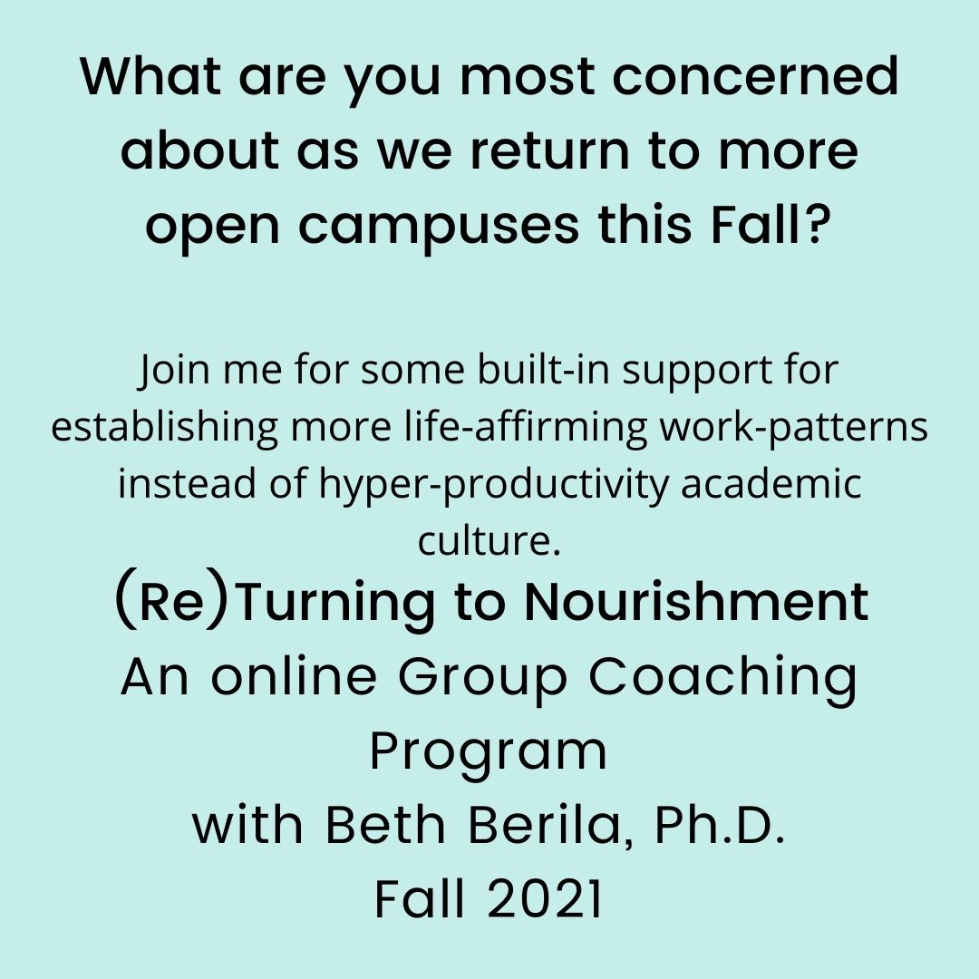 bethberila's tweet photo. This online group coaching program will support you in cultivating more life-affirming and nourishing living, leading, and working patterns as we return to more "normal" campuses. Learn more below. https://t.co/kSHI2o5rml