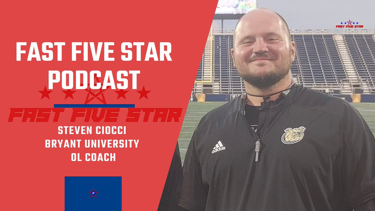 fastfivestar's tweet photo. 🏈 TOMORROW 7/9/21 🏈

A must listen episode of the FAST FIVE STAR PODCAST featuring special guest @BryantUFootball OL Coach @CoachCiocci! 

🎧 Anchor ➡️ https://t.co/FlaZJUptvf 

🎧 Spotify ➡️ https://t.co/6f1p5cqm90 

@JimRobertsonQB @WideWorldofRome 

#FastFiveStar #FFSP #WWOR https://t.co/R3obe596aC