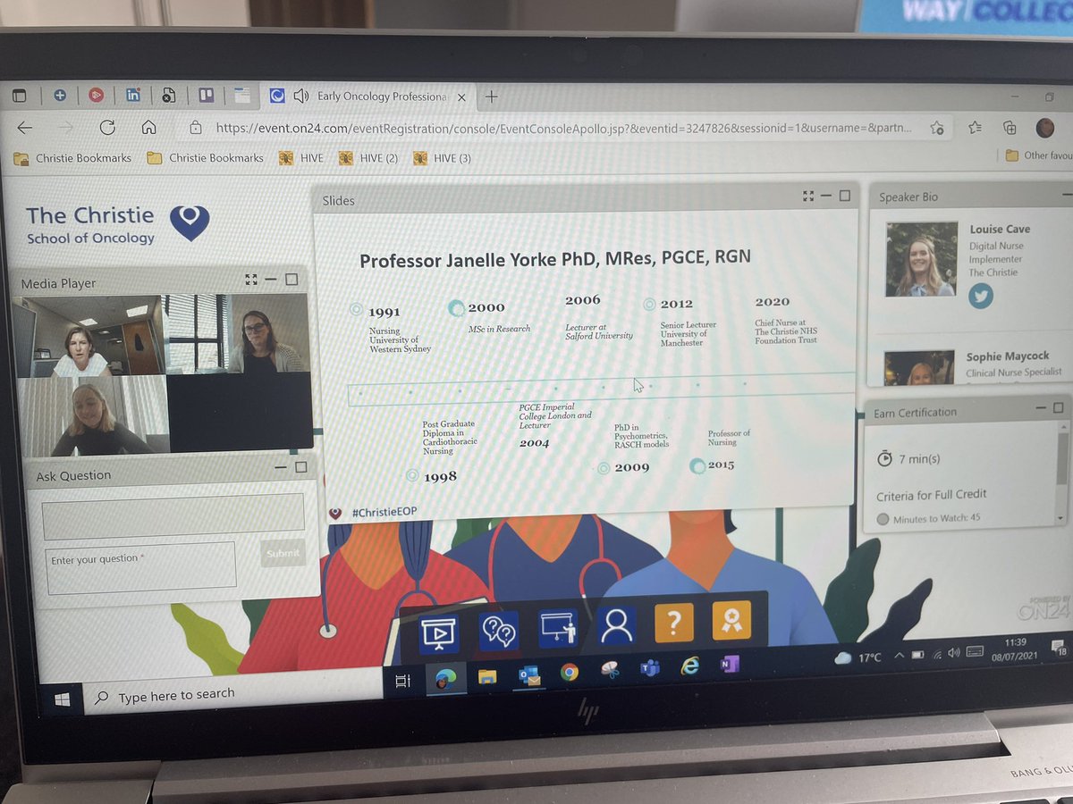 HanbridgeSA's tweet photo. I have just been catching up on the 2nd #ChristiesEOP interview with @yorke_janelle fascinating insight in to the career pathway of our Chief Nurse @TheChristieNHS. I recommend that all nurses access the link & watch. @LouiseCave5 @maycock_sophie #excellentinterview ππ» https://t.co/jo48ElvOVr