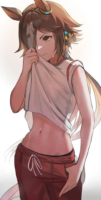 ウオッカに体操着こういう着方して欲しい  #ウマ娘 