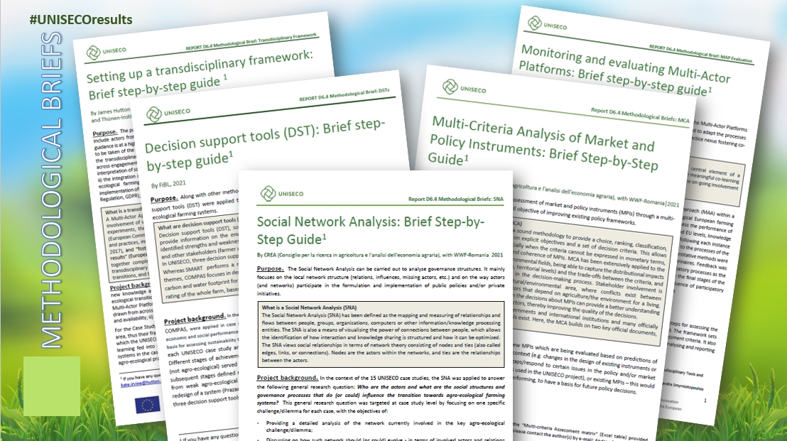 ProjectUniseco's tweet image. 🧐#H2020 #UNISECOresults: Access and read our methodological briefs ✅ for assessing and co-constructing strategies for #agroecological transitions:
➡️bit.ly/3hr0r5o⬅️

@Thuenen_aktuell