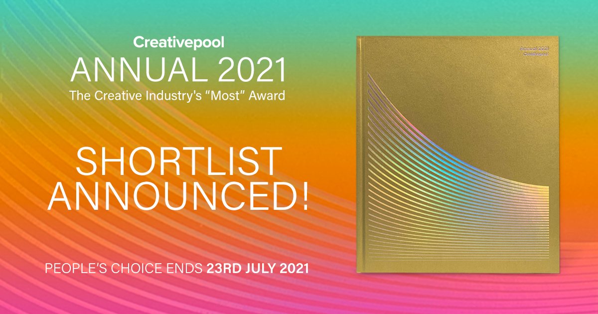 The wait is over! The #Annual2021 shortlist is live now. Come take a look at some of the best creative work, companies and leaders of the past year! Don't forget – you get to decide who wins People's Choice 😉 - creativepool.com/annual/2021/sh… #creativeawards