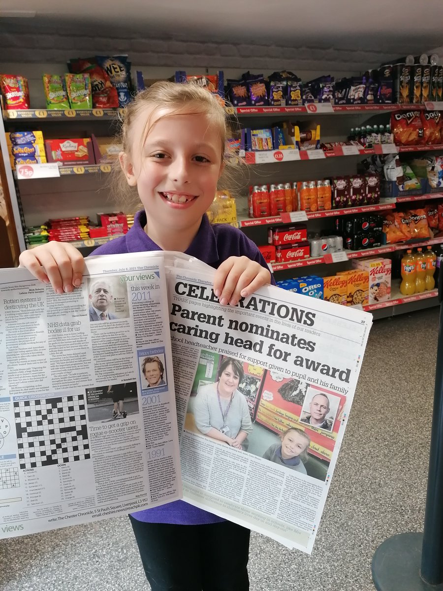 Mrs Carciero is in today's print Chester Chronicle for our school's fabulous nomination for a School Superheroes award! Someone has been out to get a copy already...