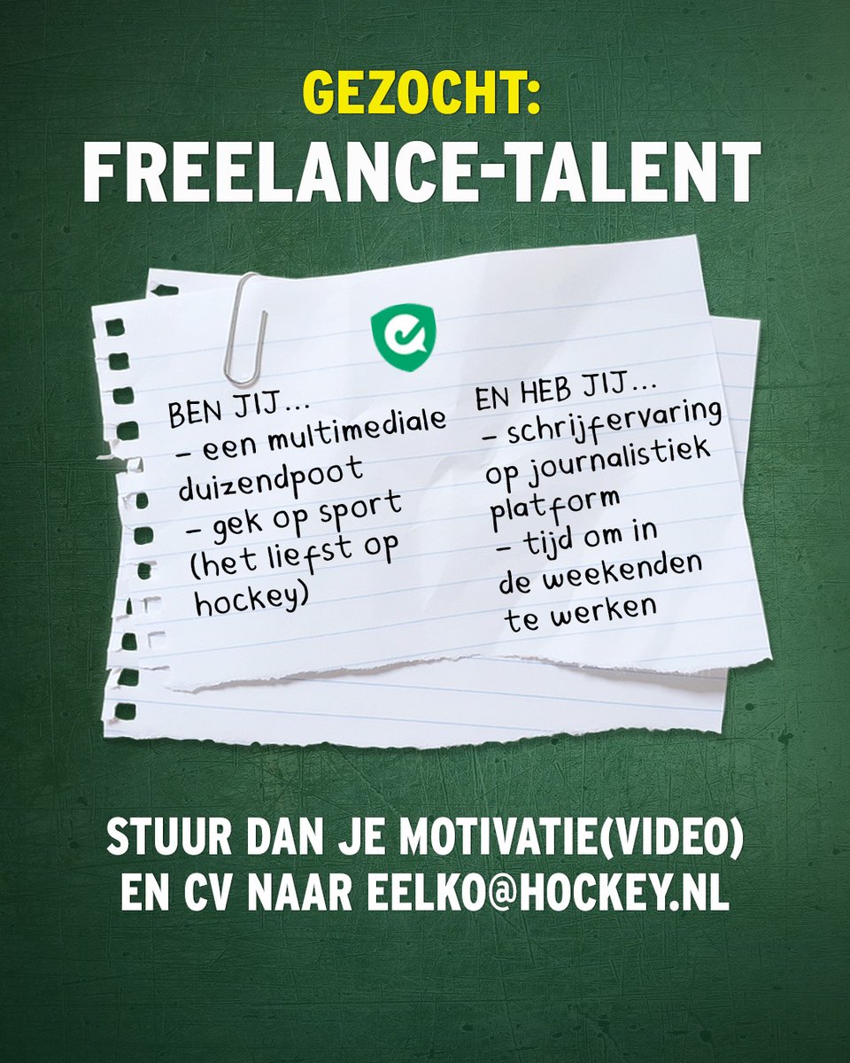 Heb jij altijd al deel uit willen maken van de grootste hockeyredactie van Nederland? Grijp dan nu je kans. Wij zijn namelijk op zoek naar nieuw freelance-talent. hockey.nl/nieuws/de-spor…