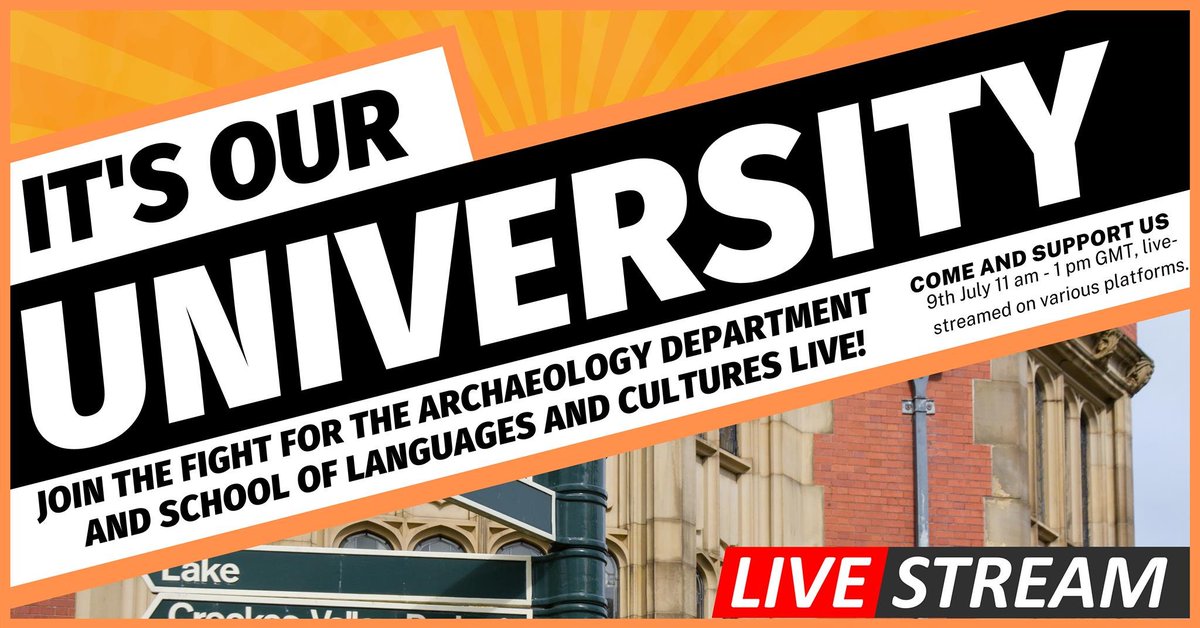Unethical. Flawed. Biased. 

Plans for <a href="/UniShefArch/">Archaeology at Sheffield</a> have recieved little support within the University, nationally, and internationally. 

Join us tomorrow for our virtual rally and let's #SaveSheffieldArchaeology and turn this terrible decision around.

facebook.com/events/5649402…