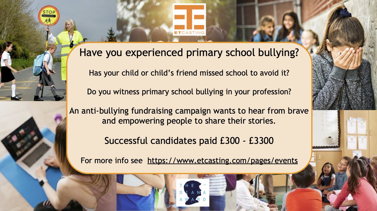 Emily Tilelli CDA CDG (@etcasting) on Twitter photo <a href="/HCFit1/">HC:FIT NinjaTraining</a>
We are casting for an anti-bullying campaign & are looking for brave children and adults to share their stories. 💫
For more details & to apply: etcasting.com/pages/events
This is a PAID OPPORTUNITY.
Please feel free to share. <a href="/HCFit1/">HC:FIT NinjaTraining</a>
We are casting for an anti-bullying campaign & are looking for brave children and adults to share their stories. 💫
For more details & to apply: etcasting.com/pages/events
This is a PAID OPPORTUNITY.
Please feel free to share.