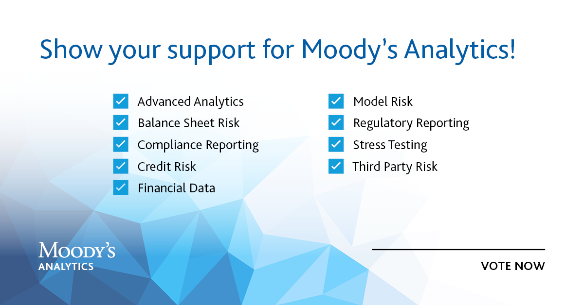 Moodys's tweet photo. Moody’s Analytics is shortlisted in nine categories in the 2022 CeFPro Fintech Leaders Survey. Voting is now open: https://t.co/LTsQVP5RKS
#CeFPro #MoodysAnalytics https://t.co/j0bqu7bWZM