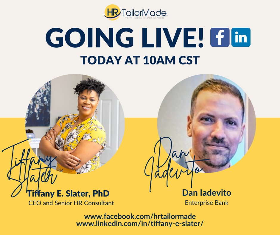HRTailorMade's tweet photo. Don’t miss the opportunity to tune in live as we’re speaking with Dan Iadevito from Enterprise Bank today! https://t.co/1F86SKmijZ