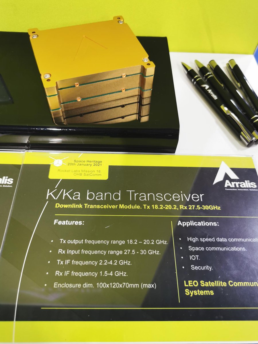 Arralis's tweet photo. Day 2 at Space-Comm Expo, Farnborough. Weβve received lots of interest in out fantastic Ka band Downlink Transceiver for LEO communications. Come and see us for a look, at stand G18.
#Arralis #SpaceCommExpo #SpaceComm2021 https://t.co/RzFaXi2lxP