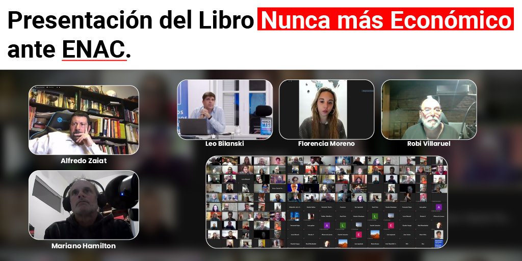 📖Presentamos el libro Nunca más Económico ante un centenar de empresarios y empresarias pymes de ENAC.⁣
⁣
👉El evento contó con la presencia de <a href="/HamiltonLibros/">Mariano Hamilton Libros</a> y <a href="/AlfredoZaiat/">Alfredo Zaiat</a>⁣
⁣
🌐Más información en ⁣bit.ly/3yz2V7n