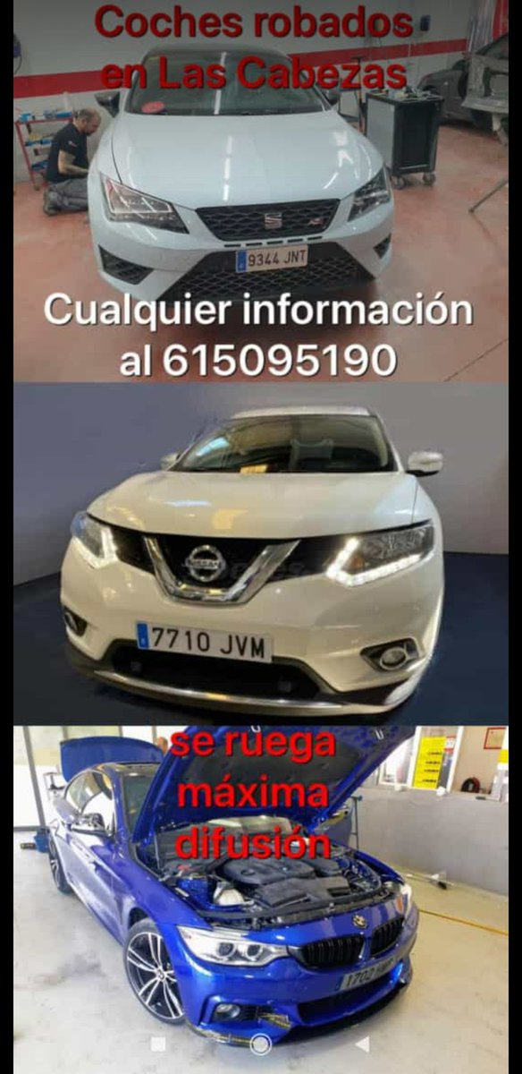 Coches robados hoy en nuestro taller. 
Si alguien los ve, por favor que me hablen para poder recuperarlos. 
Se agradece Retwit.