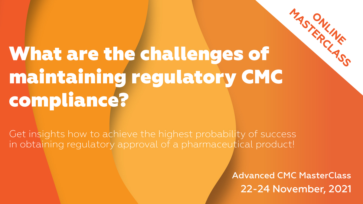 Join our exclusive session, Advanced #CMC MasterClass which will take place #ONLINE on 22-24 of November, 2021. More info: bit.ly/2UxXDu8
#pharma #biotech #COVID19 #Pharmaceutical #Biotechnology