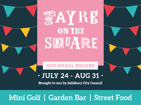 We are excited to bring you Fayre on the Square in #Salisbury this summer! 
From 24 July - 31 August this is a taste of what you can expect in the Guildhall Square:
⛳️ A mini golf course
🍸Salisbury City Garden Bar
🥘 Food vendors 

Click here for info 👉 bit.ly/3hpwqTJ