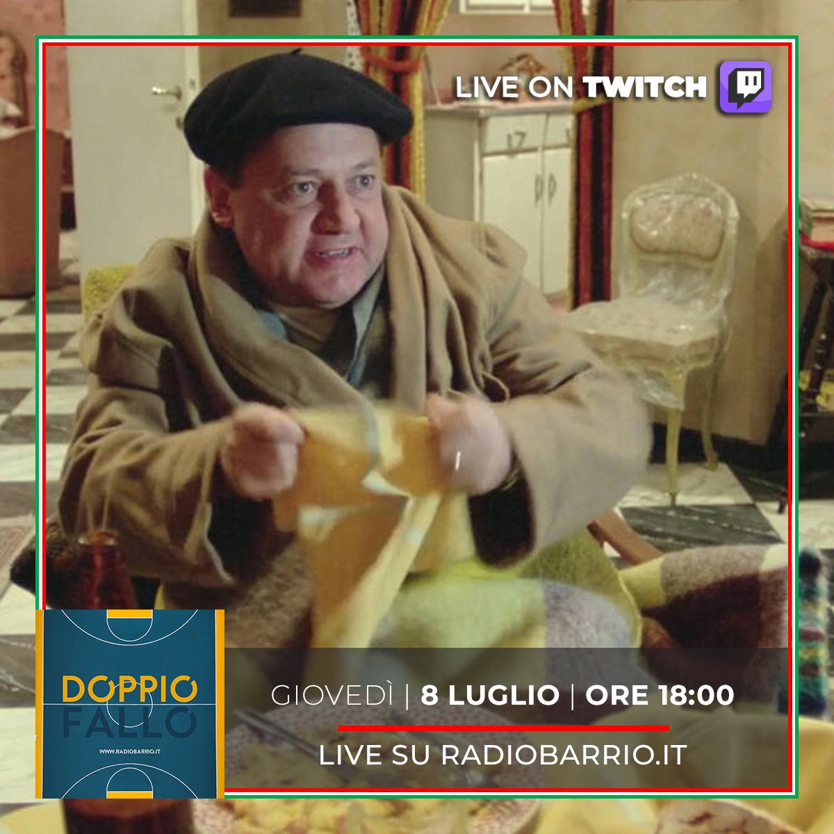 DoppioFalloRB's tweet image. Vi aspettiamo oggi pomeriggio dalle 18:00 su radiobarrio.it e in video anche su twitch.tv/radiobarriolive

#europei #nazionale #calciomercato #euro2020 #Wembley #ItaliaInghilterra #twitch #livestreaming #Live #talk #radio