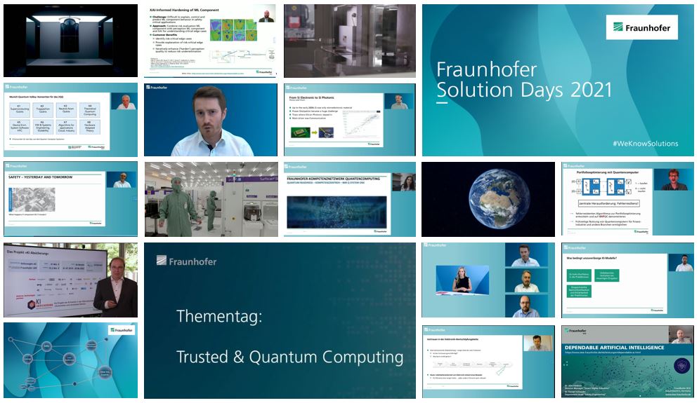 Fraunhofer's tweet image. Am heutigen Thementag gab es spannende Einblicke in Fraunhofer-Forschungs-Highlights rund um #NextGenerationComputing. Wir danken allen Teilnehmenden, Expertinnen & Experten für diesen inspirierenden Abschluss der #FraunhoferSolutionDays 21. #WeKnowSolutions #Quantencomputing #KI