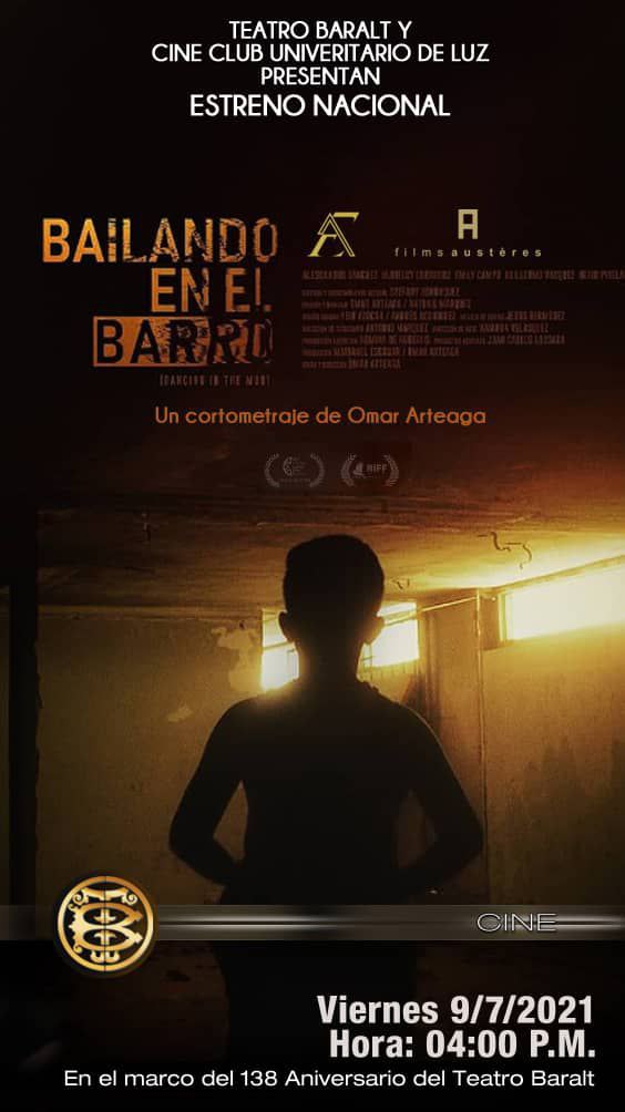 Nos complace mucho anunciar que el viernes 9 de julio, a las 4:00pm, en el <a href="/TeatroBaralt/">Teatro Baralt</a> de Maracaibo tendremos el Estreno Nacional de <a href="/beebfilm/">Bailando en el Barro</a> de @_omar_arteaga. Organizan <a href="/CineClubLUZ/">CineClubLUZ</a> y <a href="/TeatroBaralt/">Teatro Baralt</a> en el marco del 138° aniversario del lugar donde nació el #CineVenezolano.