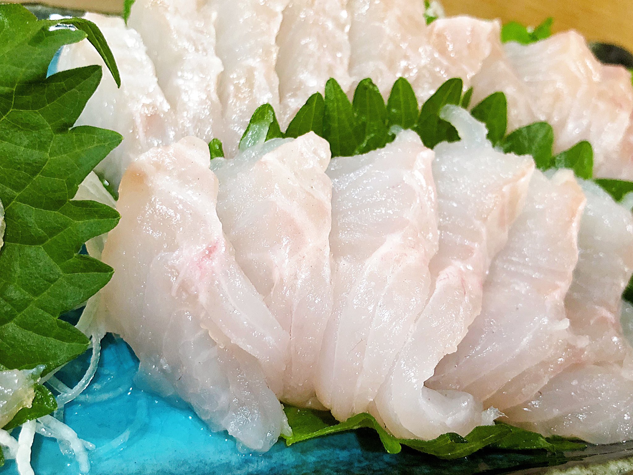 えまきち 本日は4日熟成根魚の刺し盛り御膳 メバルの姿造り ホウボウの昆布締め アイナメの刺身 メバルは少しぷりっと歯応え残ってて 昆布締めは柵で1日置いてちょうど良い感じ アイナメは柔らか い 噛んでると甘みが出てきて美味しかったです 今日
