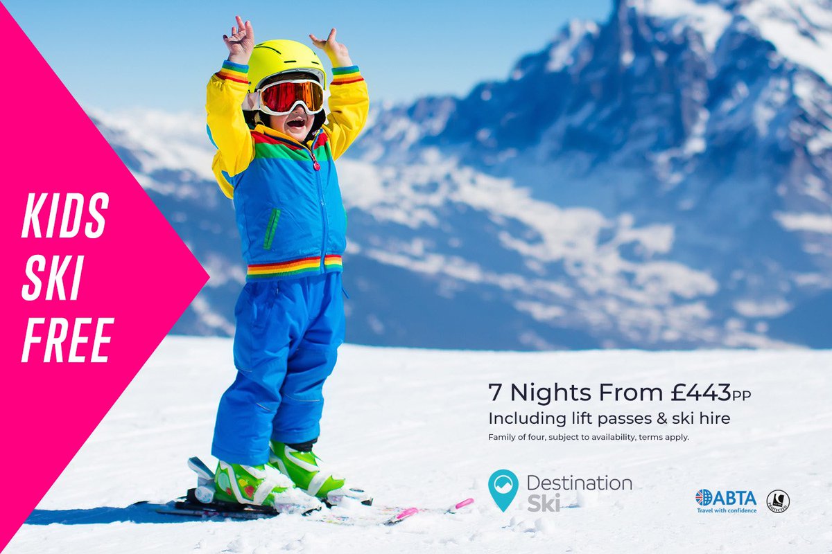 Our kids ski free offer has returned, with family ski holidays from only £443pp for 7 nights including lift passes &amp; ski hire!

Info: destinationski.com/offers/kids-sk…

#skiholidays #skideals #travel #skiing #andorra #holidayoffers #abta #familyskiing #familyski #familyskiholidays #arinsal
