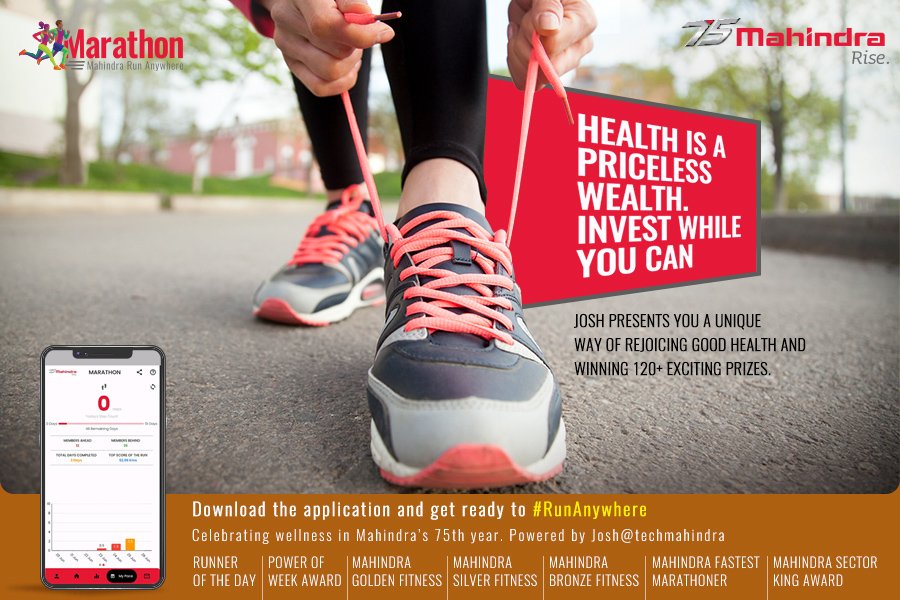 TechMJosh's tweet image. On Your Markkkk📢
May be we should say &apos;𝐎𝐧 𝐘𝐨𝐮𝐫 𝐌𝐨𝐛𝐢𝐥𝐞&apos; now😉. Yes our Marathon- Mahindra #RunAnywhere is live in all app stores. Download now and get ready to win some exciting awards🏅🏆.
@MahindraRise @tech_mahindra
@anandmahindra @C_P_Gurnani
