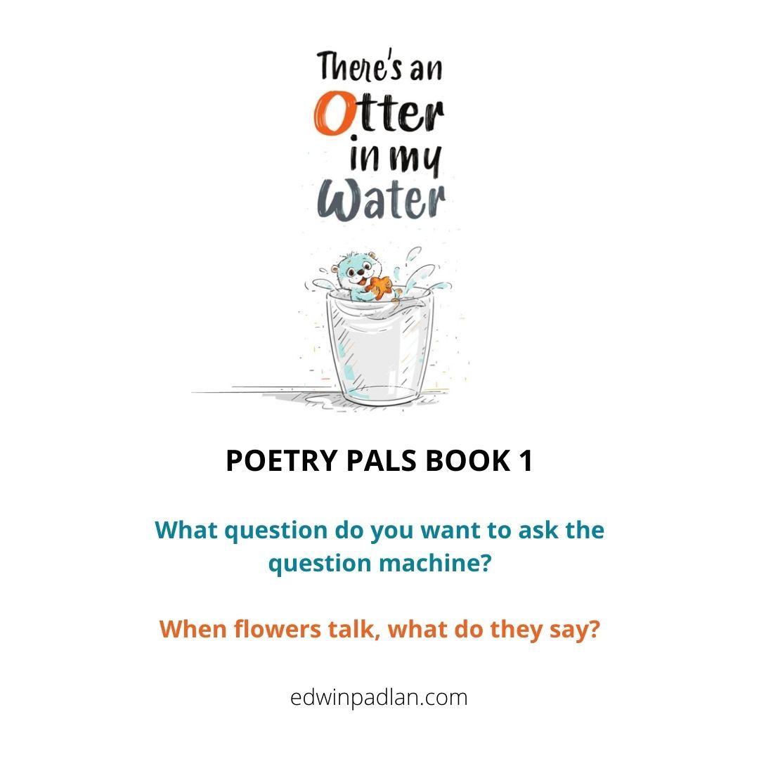 POETRY PALS BOOK 1 Excerpts
What question do you want to ask the question machine?
When flowers talk, what do they say?
Have you ever seen a jumping cow? 
#edwinpadlanbooks #poetrypals #poetry4kidsbykids #edandmicah