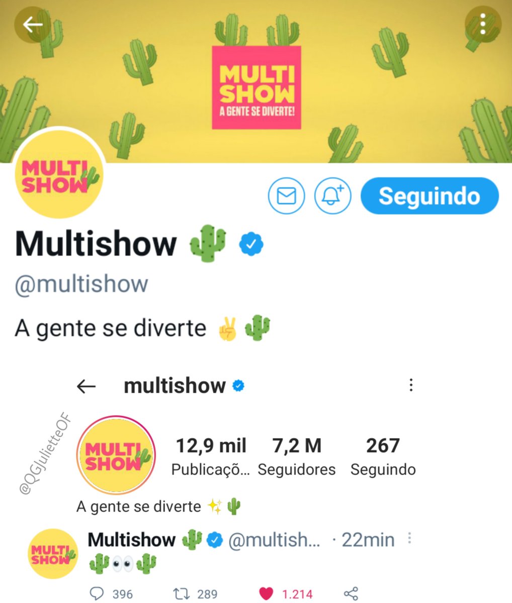 UploadJuliette's tweet photo. O Multishow mudou seu perfil no Twitter e do Instagram colocando Cactos, O que Será que vem aí.. 👀 https://t.co/KF6qQBFS7b