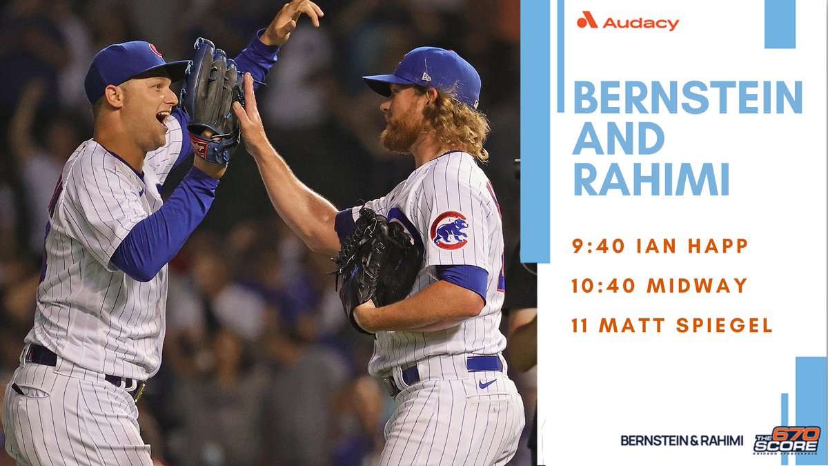 Rahimi_Harris's tweet photo. Bernstein &amp; Rahimi | 07.08.2021
-#Cubs win! The 11 game losing streak is over!
-#WhiteSox extend division lead to 8 games, Grandal undergoes surgery 
-Will Goldman return to #Bears?
-9:40 @ihapp_1 
-10:40 Midway
-11 @MattSpiegel670 
https://t.co/EO2Vc9VvDJ
https://t.co/2CwoqbDAmY https://t.co/lAOnJ6BgUN