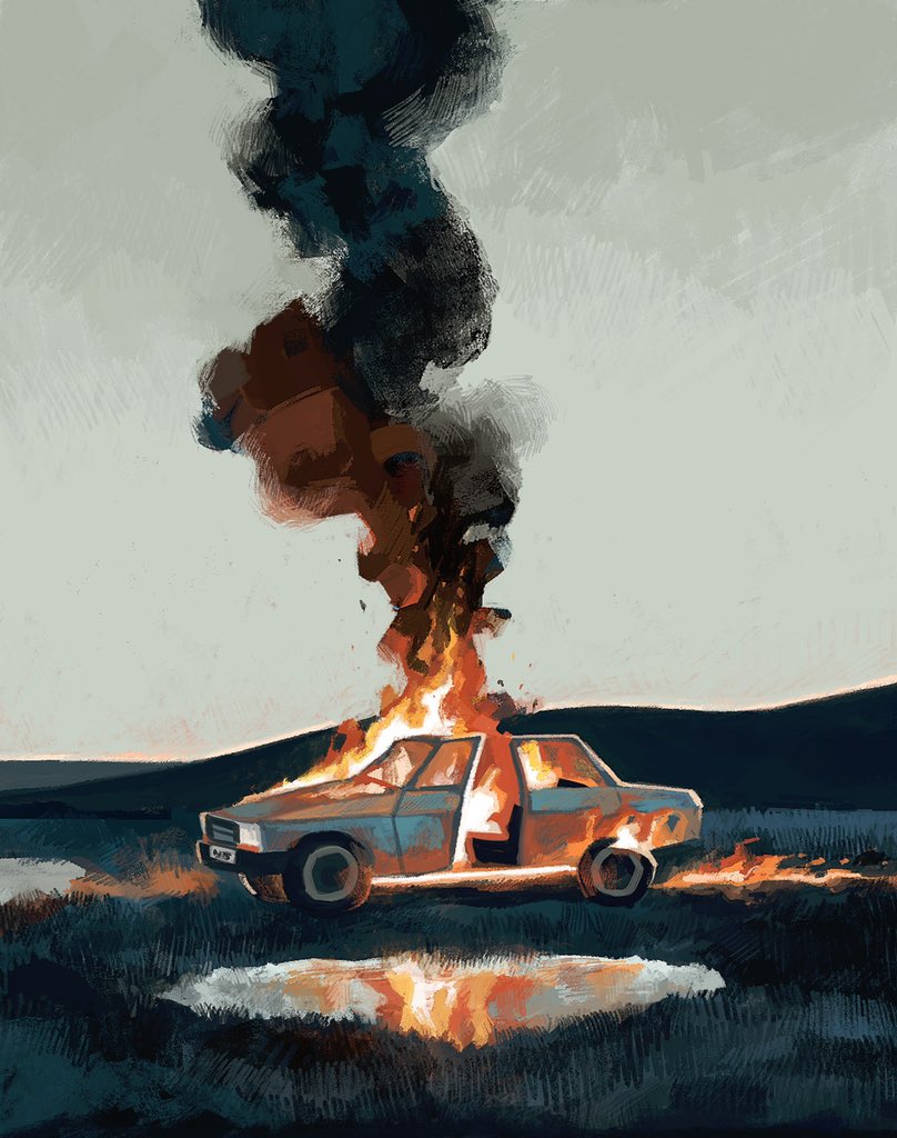「なんかまた燃えてる絵描こうかな 」|中野カヲル◇画集発売中のイラスト