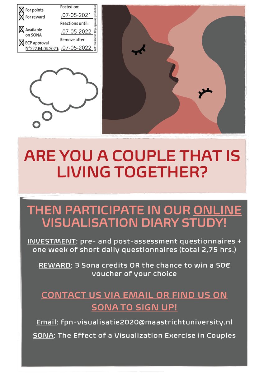 Eveliina Glogan (@eveliinaglogan) on Twitter photo 👋Calling all cohabiting couples - we are recruiting for an online diary study! Take part and make a priceless contribution to relationships-research! You can do everything from the comfort of your own home 😇 For more info, email: fpn-visualisatie2020@maastrichtuniversity.nl 👋Calling all cohabiting couples - we are recruiting for an online diary study! Take part and make a priceless contribution to relationships-research! You can do everything from the comfort of your own home 😇 For more info, email: fpn-visualisatie2020@maastrichtuniversity.nl