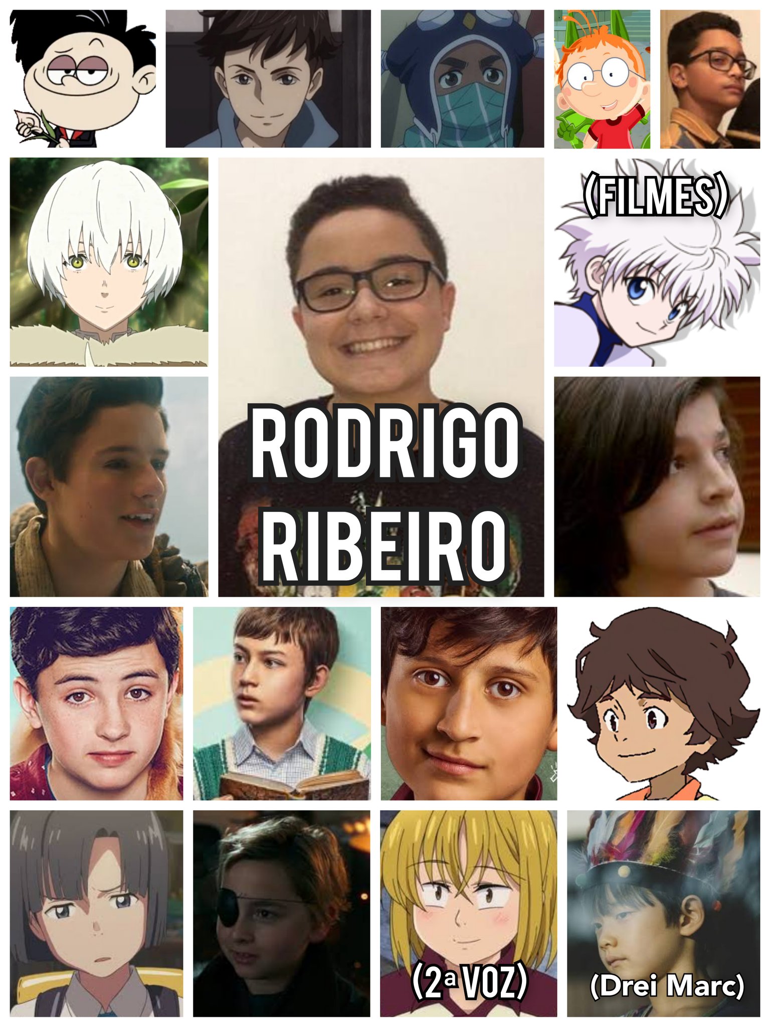 Personagens Com os Mesmos Dubladores! on X: Mais um destaque jovem da  dublagem com alguns papéis sensacionais! Alguns personagens de Rodrigo  Ribeiro! Rodrigo é conhecido por dublar Fushi de To Your Eternity