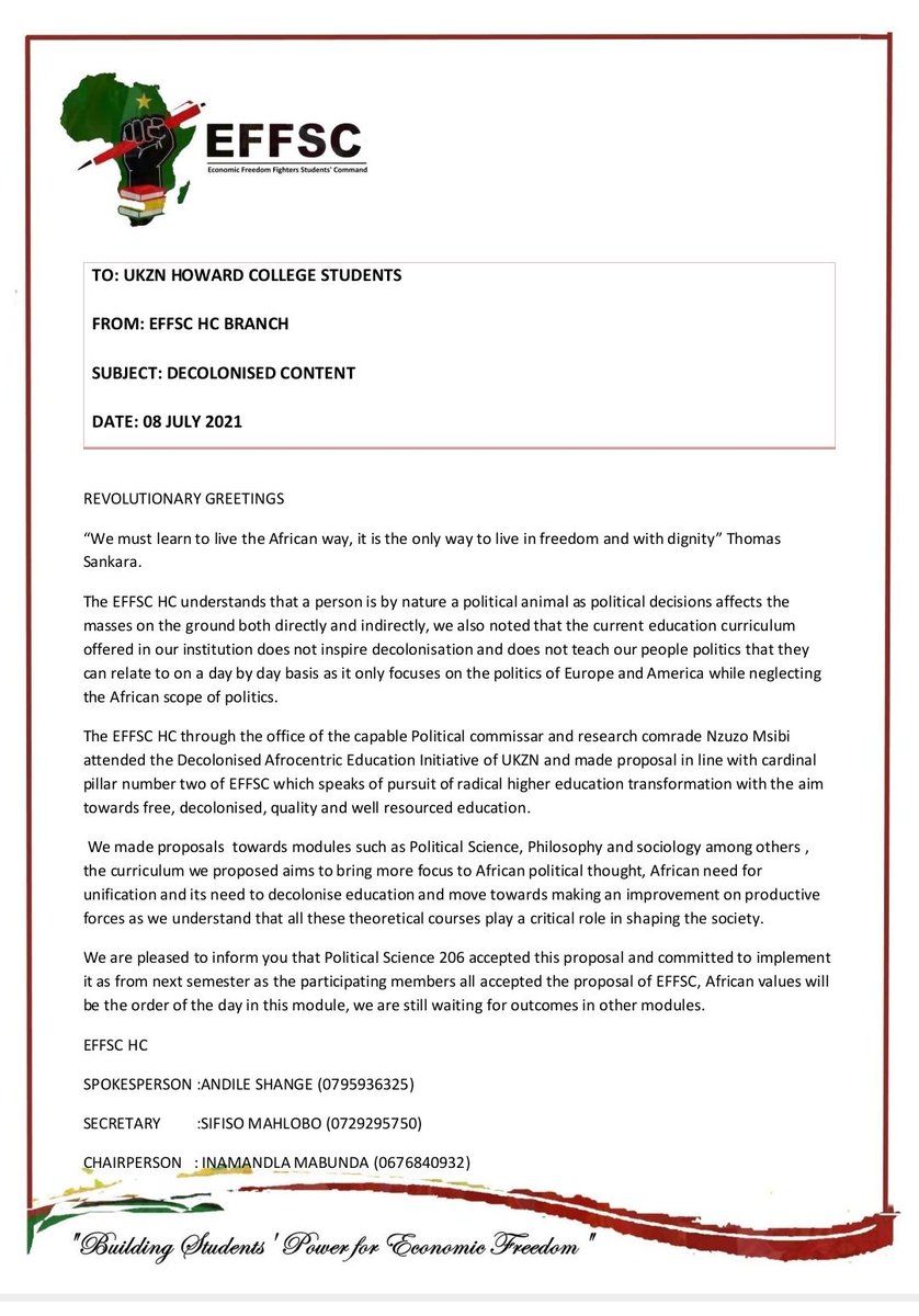 EffscHc's tweet photo. EFFSC HC Branch statement on Decolonised Content https://t.co/qxR5bZsDWy