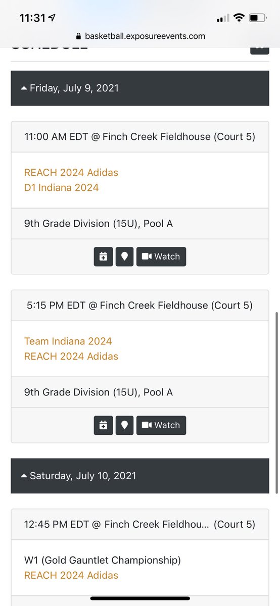 Game times for Friday at the Adidas invitational. @PrepHoopsMI @ChelseaBoysHoop @TheDZoneBBall @reach2024