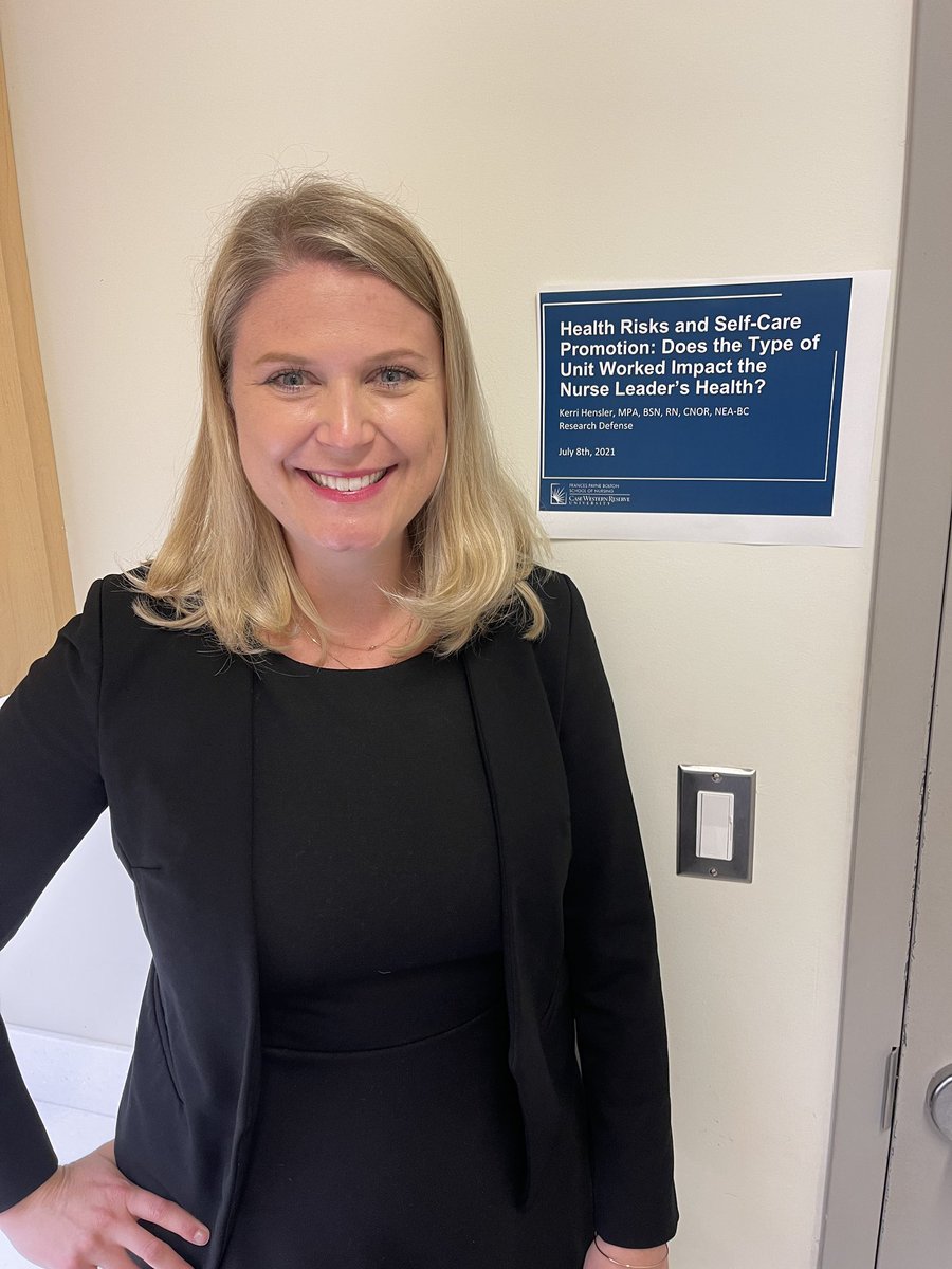 Today was GREAT! DNP final defense complete! It’s been an incredible journey working with and surrounded by the most amazing nurse leaders!Thank you Drs. Fitzpatrick, Everett, Pignatiello &amp; <a href="/StephanieANolan/">Stephanie Nolan</a>! Thank you <a href="/PeterStoffanRN/">Peter</a> &amp; <a href="/lystra_m/">Lystra  M Swift</a>! <a href="/fpbnursing/">FPB Nursing at CWRU</a> #HNHN #nurseleaders
