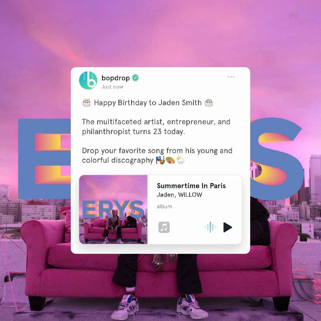 bopdropofficial's tweet image. Happy Birthday to Jaden Smith 🎂 🎊 A multifaceted artist, entrepreneur, and philanthropist - we wish you the best Jordan year one could ask for! 
--
#jadensmith #happybirthday #hbd #bopdrop #justwater